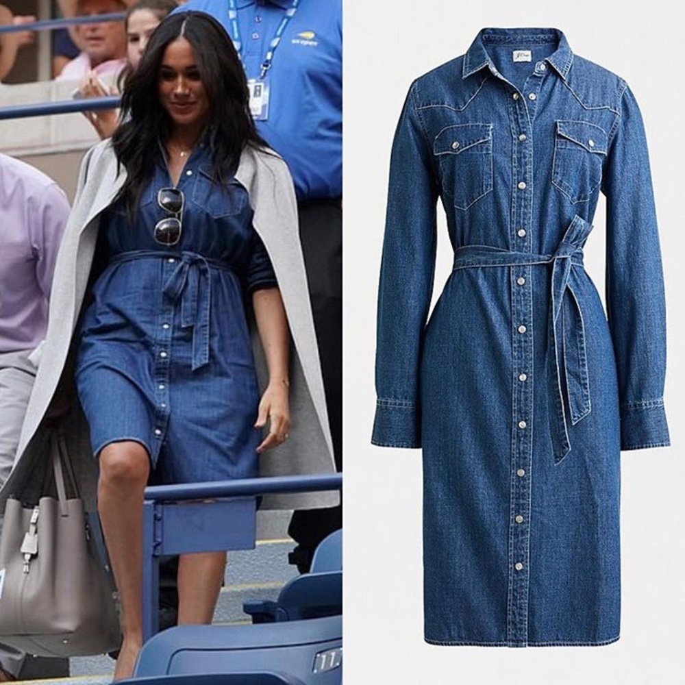 Limited J. Crew Denim Shirt Dress with Belt.
